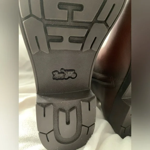 NEW Coach Rilee Leather Knee High Riding Boots Walnut Brown Size 8.5B - Picture 13 of 14